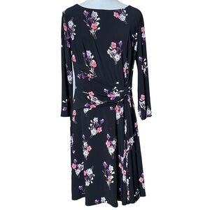 Chaps Black Floral Dress.size Large